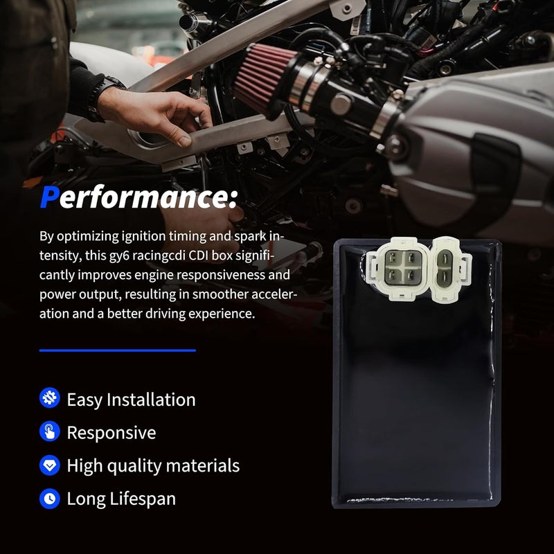 OXCANO 6 Pin DC CDI Box Replacement for GY6 49cc 50cc 90cc 125cc 150cc 200cc 250cc Roketa Taotao Jonway Eton Mopeds Scooters Go Karts Dune Buggy Motorcycle 4 Wheeler Quad Bikes Parts - Image 3